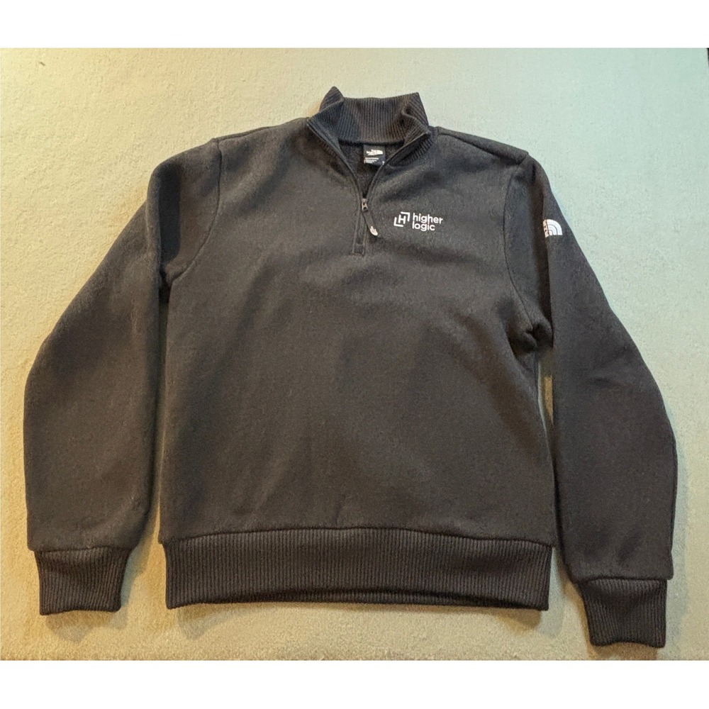 The North Face Quarter Zip Pullover Mens M Black Higher Logic Fleece Sweater